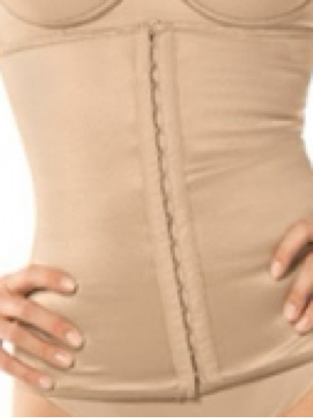 Leonisa Slimming Waist Cincher Corset with Latex, Beige/Champagne, size XL
